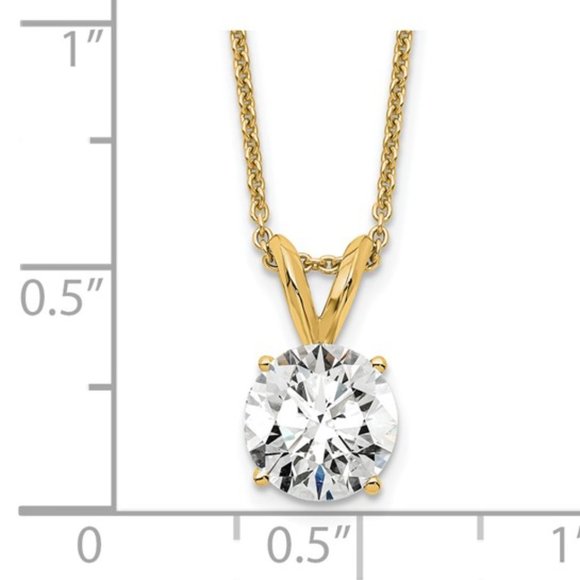 14k Yellow or White Gold Round Lab Grown Diamond Solitaire Necklace, 1 ctw. - Picture 5 of 6